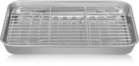 Cabilock 2sätze -backblech Mit Gitterrost Backblech Für Ofen Pizzablech Und Fleischblech Großes Fassungsvermögen Antihaftbeschichtet Zum Backen Und Grillen Geeignet