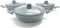 Tris Tegami Bavaria in pietra lavica antiaderenti 3 Padelle + 3 Coperchi Pietra Lavica 20-24-28cm, Padelle Pietra Lavica, Adatto a piano a Gas e a Induzione, Padelle e Coperchi (Grigio)
