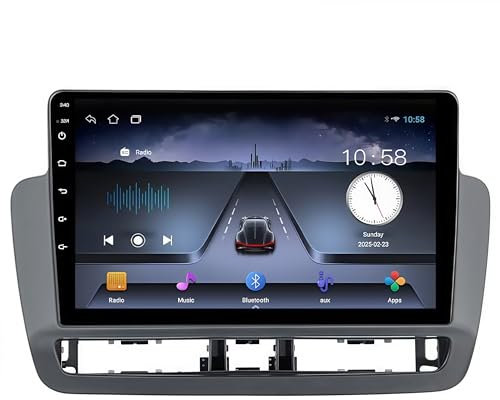 ZUBIX Estéreo de Coche Android Doble DIN para Seat Ibiza 6j 2012-2015, Control del Volante con Pantalla táctil de 9 Pulgadas, conexión de Espejo con Bluetooth, navegación,4 Core WiFi 1G+16G