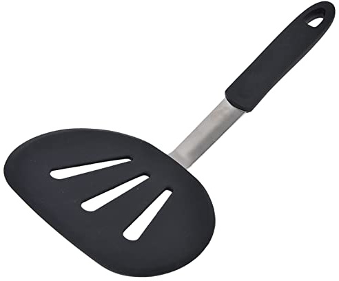 Keenso Spatule de Poisson en Silicone Flexible avec une Grande Forme Ronde et une Poignée Non Privative - adapté aux Ustensiles de Cuisine Non Cuites pour le Lave-vaisselle pour les Crêpes et les