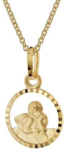trendor Kinder-Anhänger Amor Gold 333/8K + vergoldete Silberkette zeitloses Schmuckstück für Kids, zauberhafte Geschenkidee 28748-38 38 cm