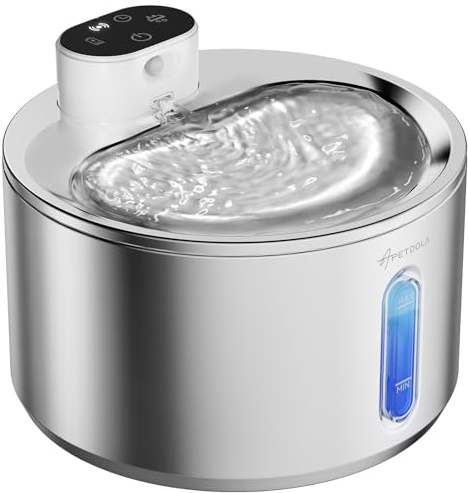 Apetdola FS40Pro Fontaine à Eau pour Chat Batterie de 5000 mAh, 135fl-oz/4L ontaine a Eau pour Fontaine pour Chat Fonctions de réduction du Bruit et de détection, pour Chats et Chiens