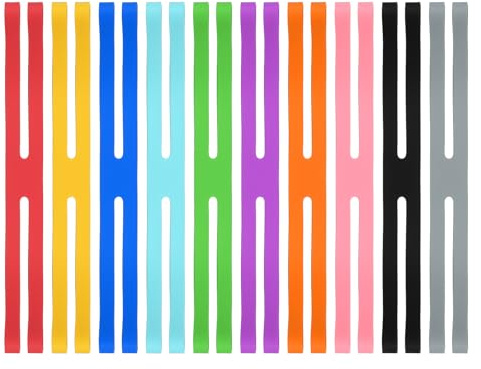 PATIKIL 8 Inch H Rubber Bands, 10 Pcs Silicone Elastic Rubber Bands Assorted Color Size Book Strap Colored Wrapping Band for Files Folder Art Cooking Board Game, Multi-Colors