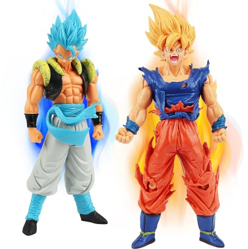 Huanmin 2 Stücke Go-ku Figuren, 18cm Go-ku Anime Figur Statue, super Saiyajin Actionfiguren, Cartoon Figuren Spielzeug Desktop Dekorationen für Kinder Geburtstag Geschenk