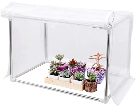 Petite serre transparente de 60 x 30 x 30 cm, serre miniature, pour balcon, jardin, terrasse, patio, porche, fenêtre, jardinage