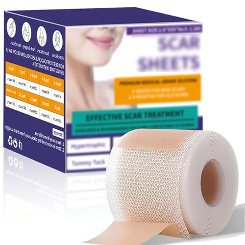 Pansement Silicone Cicatrice Médical Réutilisable 4CM*1,5 m, Pour Cicatrices Césarienne Transpirable Transparent