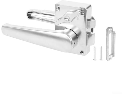 Silver RV Toilet Door Lock, For Motorhome Bathroom Toilet Door Locks Handle Lever Latch For RVs Yachts