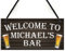 RED OCEAN Personalised Welcome Home Beer Bar Man Cave Alcohol Hanging Plaque Pub Garage Landlord Gift Sign
