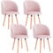 WOLTU Esszimmerstühle 4er Set Küchenstühle Wohnzimmerstühle Polsterstühle, Armlehnstühle mit Rückenlehne, für Esszimmer, Küche, Wohnzimmer, Samt, Gestell aus Massivholz, Rosa, BH121rs-4