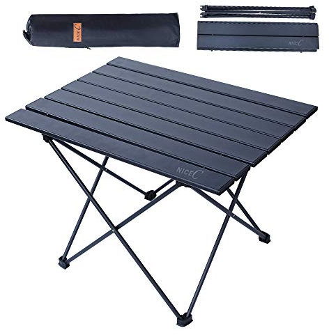 Nice C Strandtisch, Campingtisch, aufrollbar, faltbar, zusammenklappbar, Aluminium, Ultraleicht, kompakt, mit Tragetasche für Outdoor, Picknick, Kochen, Festival, Indoor, Büro (mittel)