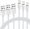 Cargador para iPhone, paquete de 3 unidades, certificado Apple MFi, cable Lightning de 6 pies compatible con iPhone 12 Mini Pro Max SE 11 Xs Max XR X 8 7 6 Plus 5S iPad Pro Airpods