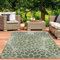 VIMODA In- und Outdoor Flachgewebe Terrassen & Balkon Küche Teppich Blumen Design Grün, Maße:160x220 cm