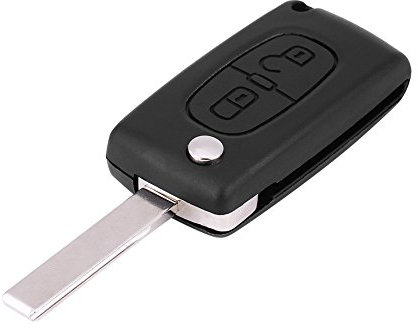 Llave de Coche remota Aramox, 2 Botones, Llave remota de Coche, Fob 433 MHz con Hoja sin Cortar para 207, 307, 308, 407, 807