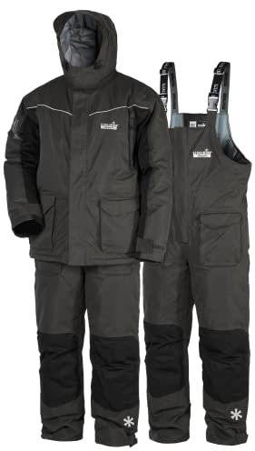 NORFIN Thermoanzug Angeln ELEMENT GRAY – Angelanzug – Jacke und Hose – wasserdicht isoliert und atmungsaktiv – windabweisend – atmungsaktives Nortex-Material – warm und bequem (M)