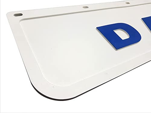 Schutzbleche aus Gummi mit blauer, geprägter Aufschrift für Lkw, passend für alle Modelle DAF (weiß)