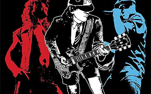 TOSSPER Puzzles für Erwachsene 1000 Teile ACDC Rockband Puzzles für Kinder Lernspielzeug Intellektuelles Spiel Geschenk Teens DIY Home Entertainment Spielzeug 38x26cm
