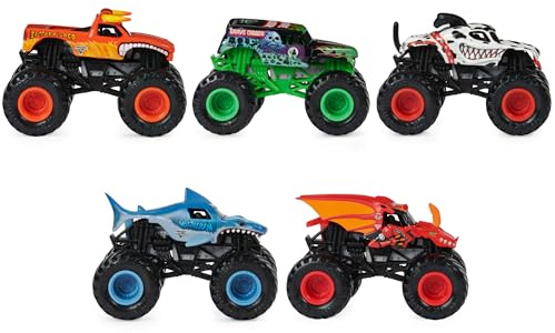 Monster Jam, Official Pit Party 5-Pack of 1:64 Scale Monster Trucks, Kids Toys for Boys and Girls Ages 3 and Up