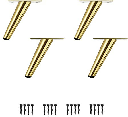 SIVIKIO Möbelfüße 4 Stück Möbelbeine Kegel Schräg/Vertikale Möbelfüße Edelstahl mit rutschfeste Gummibasis DIY für TV-Schrank Bett Sofa Badschrank…