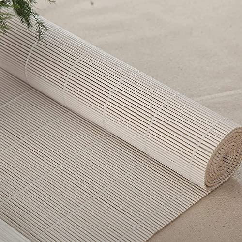 Weiße Bambus Rollo,Innen/Außen-Bambusrollo 60% Lichtfilter-Sichtschutz-Raffrollo,Garten-Sonnenschutz Jalousien,Holzrollos,für Korridor Gazebo Terrassen Fenster Tür (45x180cm/18x71in)