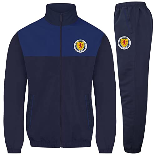 Scotland Official Football Mens Jacket & Pants Tracksuit Set Navy Small