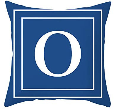 AOLLPU Sofakissen Blauer Kissen Bezug Mit Englischen Buchstaben, Tpr277-O,45 * 45Cm (Ohne Kissen Kern)？