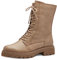 MARCO TOZZI Stivali Stringati Donna senza Tacco in Pelle Sintetica Bassi, Taupe, 40 EU