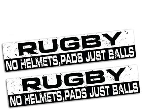 MACMRD Auto Aufkleber 15 cm X 3,2 cm Rugby Keine Helme, Pads Nur Bälle Autoaufkleber Vinyl-Autoaufkleber 2St