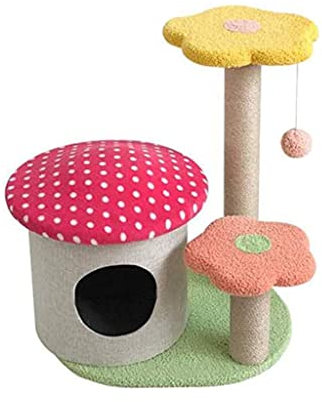 Torre Del áRbol Del Gato Marco de escalada para gatos con forma de flores, rascador para gatos con cuerda de sisal, rascador Vertical duradero para gatos, seta, casa para gatos multicapa áRbol De Gato