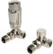 Brushed Nickel Thermostatic Radiator Valve Angled TRV Corner Radiator Thermostat Valves (Corner)