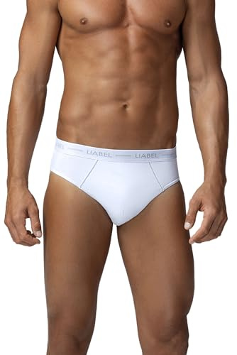 Liabel | 6 Slip Uomo Cotone Bianco Nero e Colorati Mutande Uomo Pack con Cuciture Rinforzate Set Intimo Uomo Slip con Elastico Esterno Male Underwear