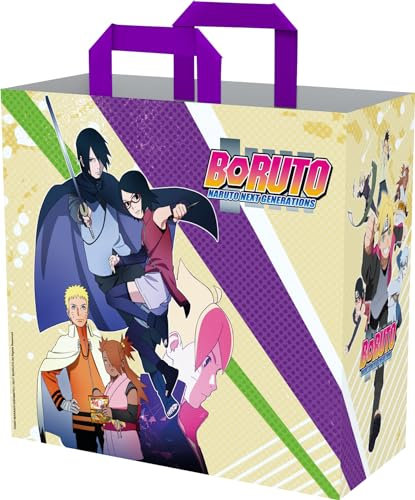 Konix Boruto Naruto Next Generations Einkaufstasche 40 x 45 x 20 cm - Recyceltes Material - Beige