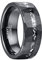 Vakki 8mm Schwarz Wolfram Ring für Herren Damen Gehämmert, strukturiert, Meteorit, für Ehering, Hochzeitstag, Geburtstag, Größe 54.4(17.3)