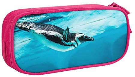 BAAROO Humboldt Pinguin Pinguin auch genannt peruanischer Pinguin Federmäppchen für Mädchen Jungen, großes Federmäppchen Beutel Halter Schule Schreibwaren, farbe, 5.0cm*10.5cm*20.5cm, federmäppchen