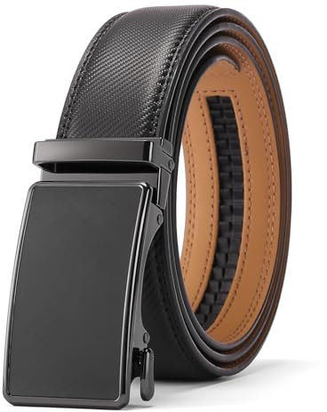 SENDEFN Gürtel Herren, Ledergürtel herren, Gürtel Ratsche Automatikschließe für Herren Jeans und Business Anzug, Breit 35mm,Größe Einstellbar Belt