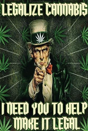 mrdeco Metall Schild 12x18cm gewölbt legalize cannabis need you help Schild