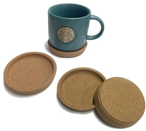 Cork Coasters Pack of 4 Round Lip Cup Holder Leak Proof Cork Coasters Perfect for Most Kind of Mugs - Protect Your Table from a Liquid Ring