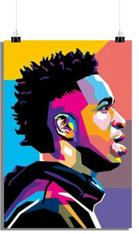 25 Artstreet Vini Jr WPAPposter | Colorful WPAP Art | Soccer Star Portrait | Vinicius Jr. Artwork | Football Sensation | Sports Wall Decor (50x70)