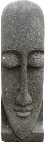 Teako Design Stonox Naturstein Moai Figur Ozhukarai, Polynesische Osterinsel Statuen, Gartenmystik und Spiritualität, Figur für Gartenbereich geeignet (120 x 30 x 30 cm)