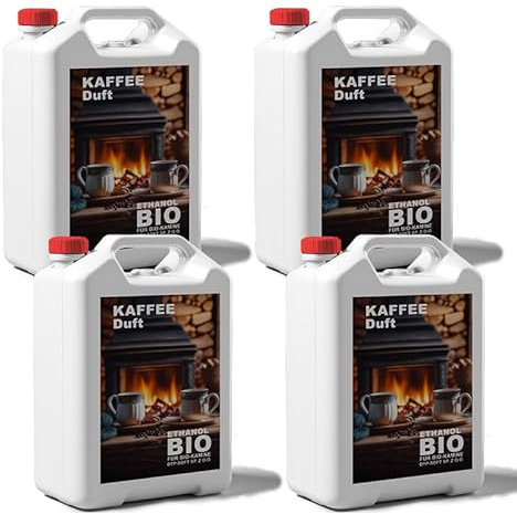 4x5 Liter Bioethanol Premium 100% fürAlkohol für Kamin (KAFFEEDUFT, 20L)