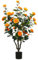 Olrla Camélia Artificiel 40'' Plante Florale Artificielle en Pot avec Fleurs Orange et Feuilles Vertes pour décoration intérieure et extérieure