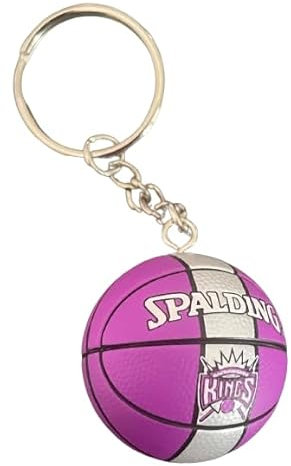 Ball Schlüsselanhänger kompatibel mit NBA Kings Basketball Gadget Zubehör Geschenkidee Herren Damen Kinder Anhänger Kreativ 3D, violett, One size