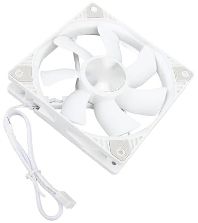 Silent PC Case Fan, 800-3000RPM 132CFM High Speed MFDB Bearing Cooling Fan, 120x120x25mm, PWM Temperature Control for Computer Cases (White)