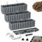Fioriera Set 3 X 58x18x16,5 cm da balcone con sistema di irrigazione e tappi di drenaggio | Vaso per giardino moderno, protegge le radici e previene il ristagno d'acqua | Grigio pietra
