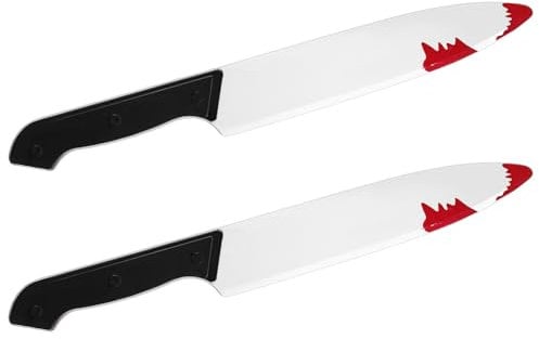 Harrycle 2 Pezzi Coltello Halloween Sangue Coltello Carnevale in Plastica Coltello Giocattolo Coltello Finto Halloween Scream per Costumi Cosplay e Accessori per Feste di Halloween