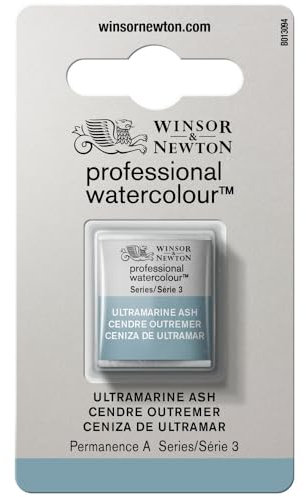 Winsor & Newton 0101424 Professional Watercolour - Ultramarin Asche, 1/2 Napf - Aquarellfarbe, lebendige Farben in Künstlerqualität, hohe Farbbrillanz & Leuchtkraft, lichtecht