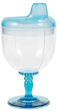 SHOWERORO Gobelet D'apprentissage 180 Ml Pour Garçon Et Filles Bec Verseur, Anti-chute, Plastique Transparent Bleu, Tasse Pour Bébé De Plus De 36 Mois, Adapté Aux Jus, Lait Et Eau