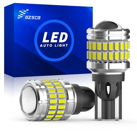 GZ5CG W16W T15 LED Reverse Bulbs, 1:1 Halogen Size 921 Reversing Lights | 2-Bulb Set; 6500K White LED; T15 W16W T16 Wedge Bases; 360-Degree Illumination; Aircraft Aluminium Body; 12V Compatibility