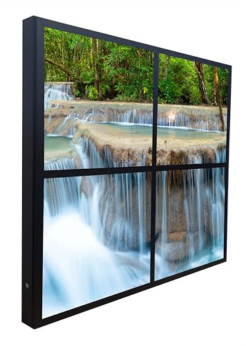 Ventanas Falsas Cuadro Retroiluminado Sendero con Cascada