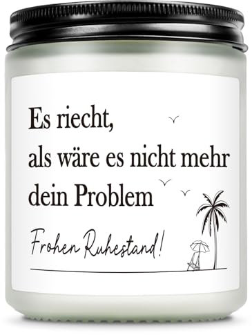 Giftasy Ruhestand Geschenk - Duftkerze mit Spruch, Rentner Rente Renteneintritt Geschenk Frau Männer