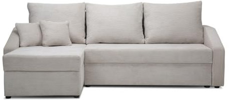 VitaliSpa Sofa L Form Ecksofa, Beige, 224 x 144 cm inkl. Stauraum